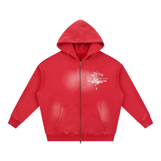 RED SUN FADED ZIPUP