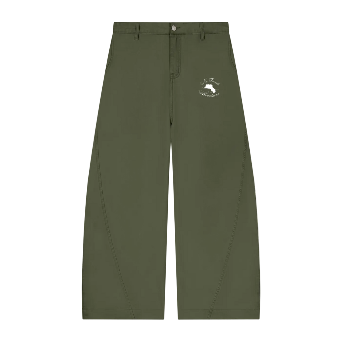 KHAKI WIDE LEG TROUSERS