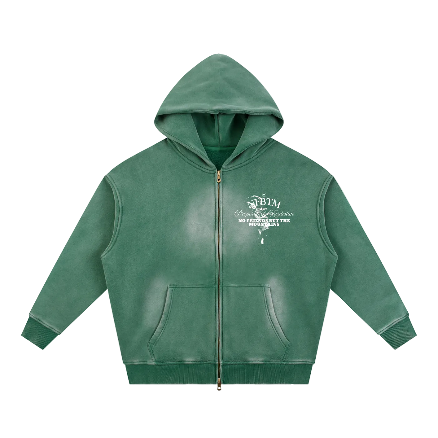 GREEN SUN FADED ZIPUP
