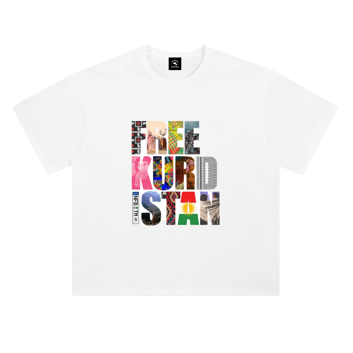 WHITE FREE KURDISTAN TEE
