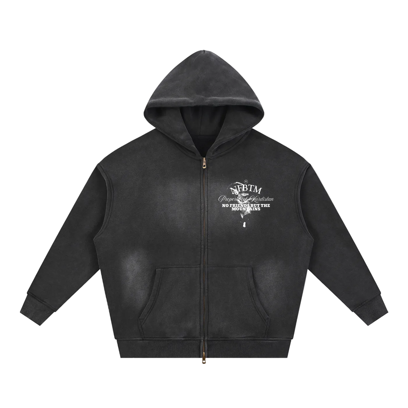 BLACK SUN FADED ZIPUP