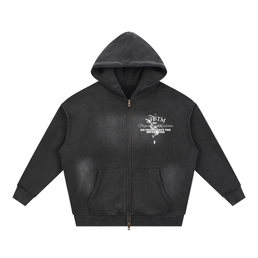 BLACK SUN FADED ZIPUP