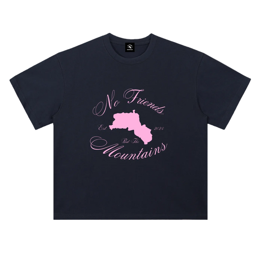 NAVY CURSIVE TEE