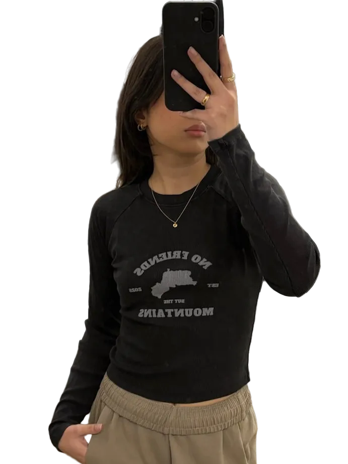 BLACK LONG SLEEVE WMNS TOP