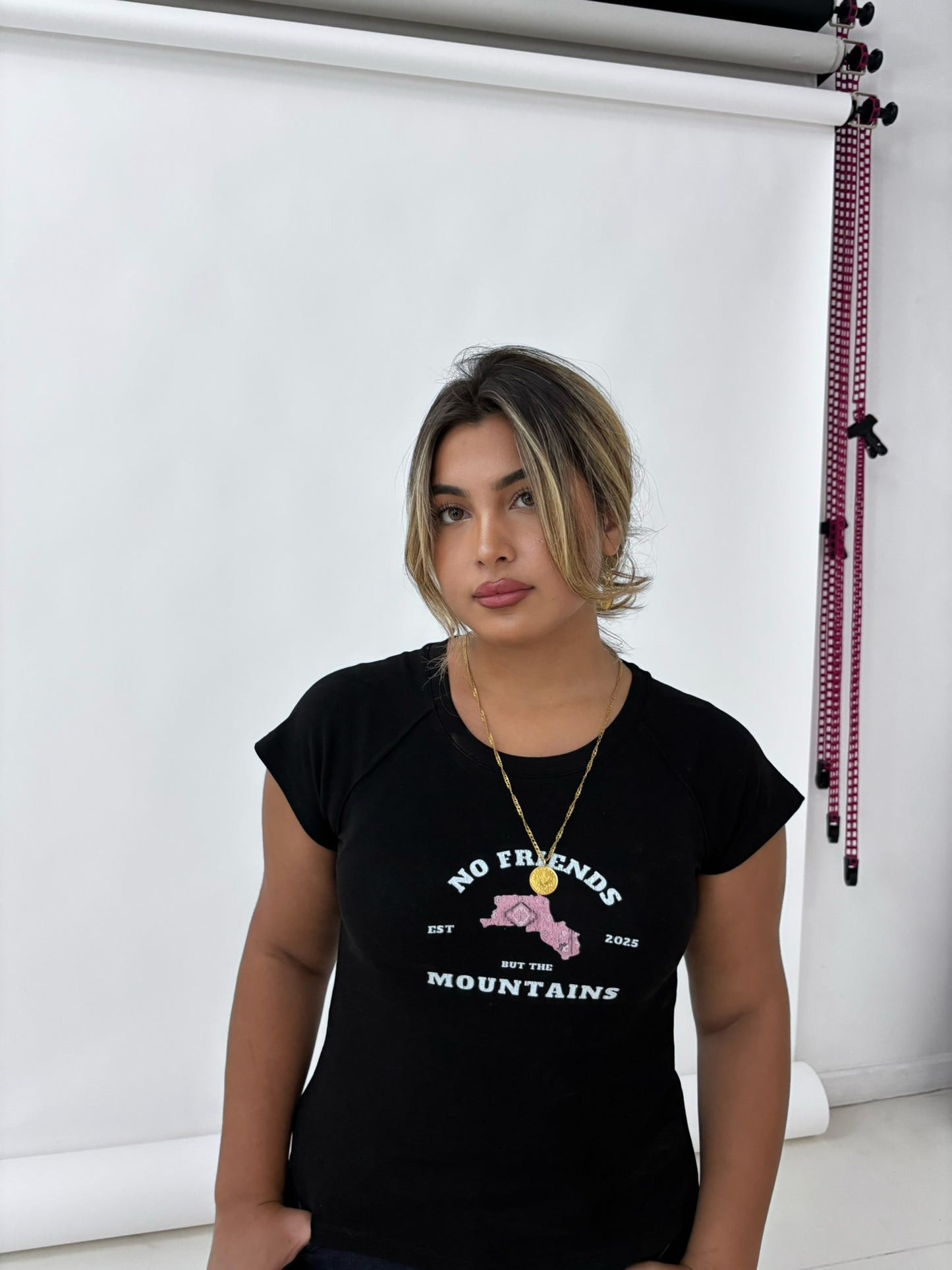 WMNS BABY PINK RUG PRINT TOP