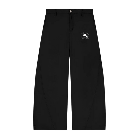 BLACK WIDE LEG TROUSERS