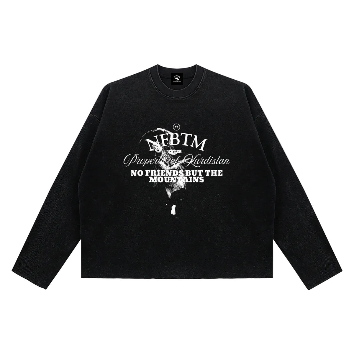 BLACK WAFFLE LONG SLEEVE